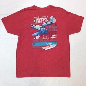 Columbia PFG Red Kingfish Tee T-Shirt Back Graphic Sz Lg Fishing Fish Outdoor